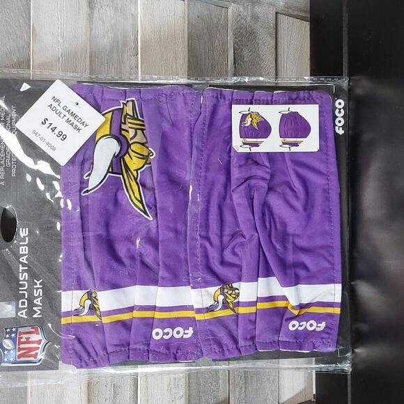 NFL Minnesota Vikings Adjustable Mask | FOCO | Adult - Picture 1 of 6